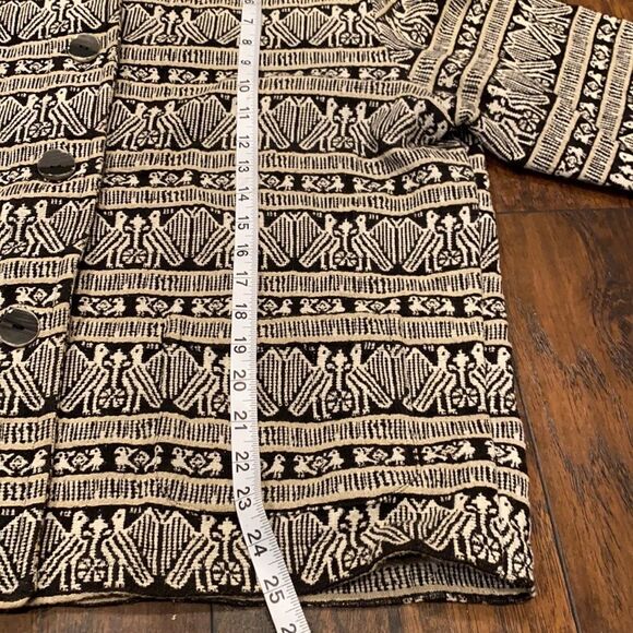 Chico design blazer jacket size 2 CASUAL GEOMETRIC PATTERN with shoulder pads - Picture 8 of 10